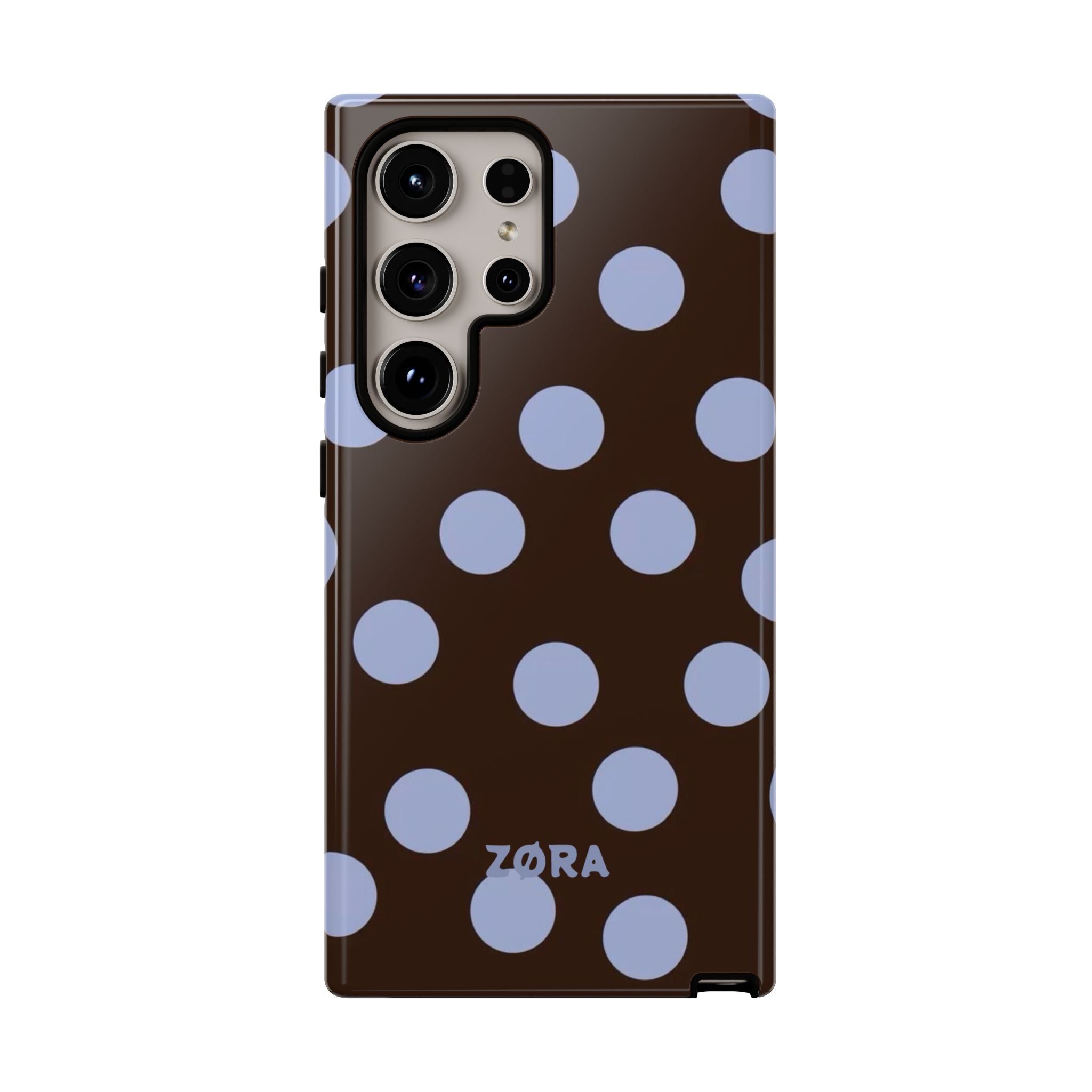 Brown with Lavender Dots