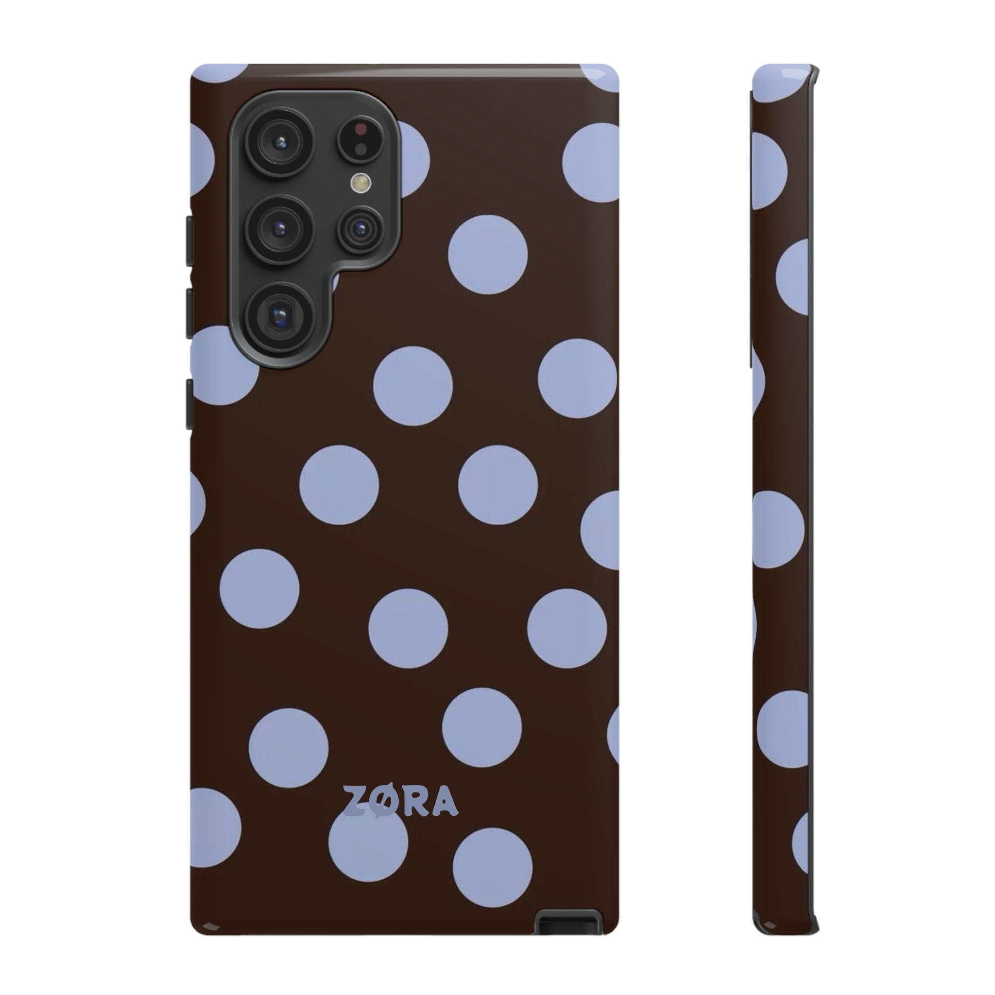 Brown with Lavender Dots