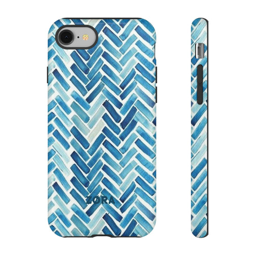Blue Herringbone