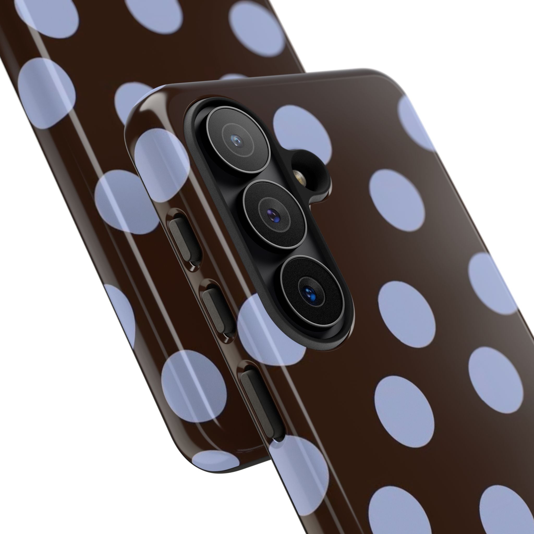 Brown with Lavender Dots