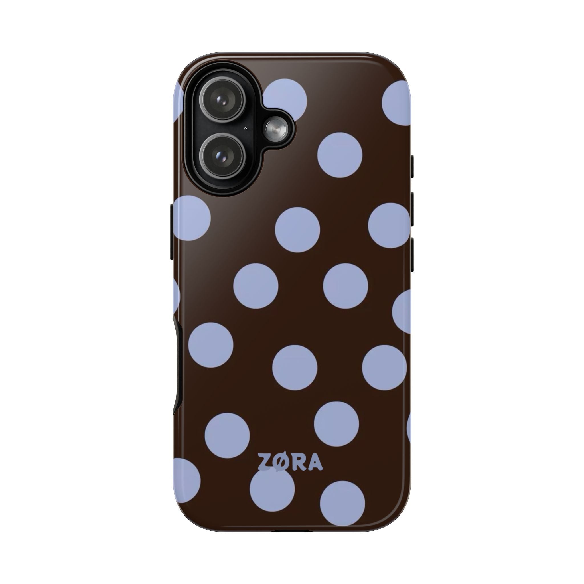 Brown with Lavender Dots