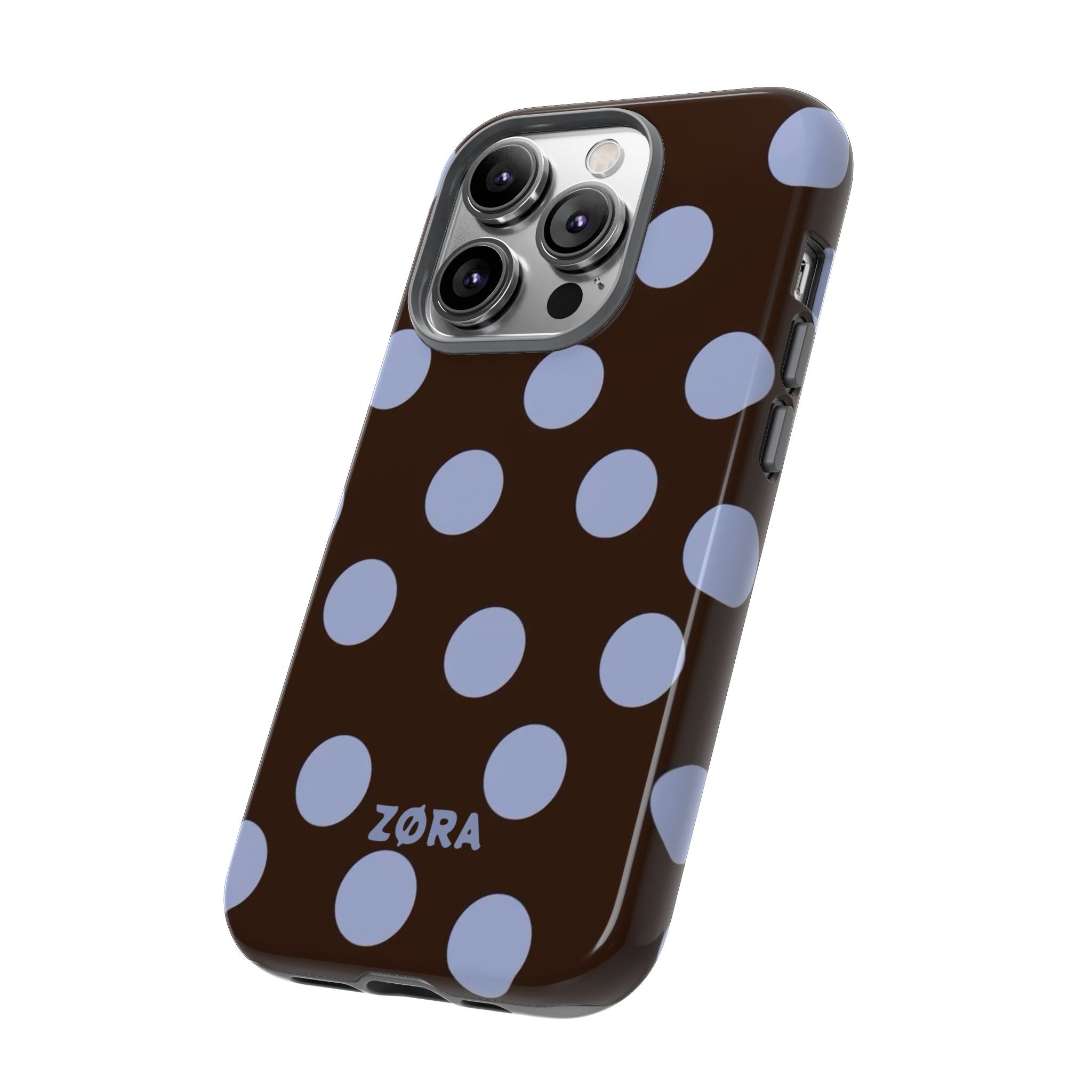 Brown with Lavender Dots