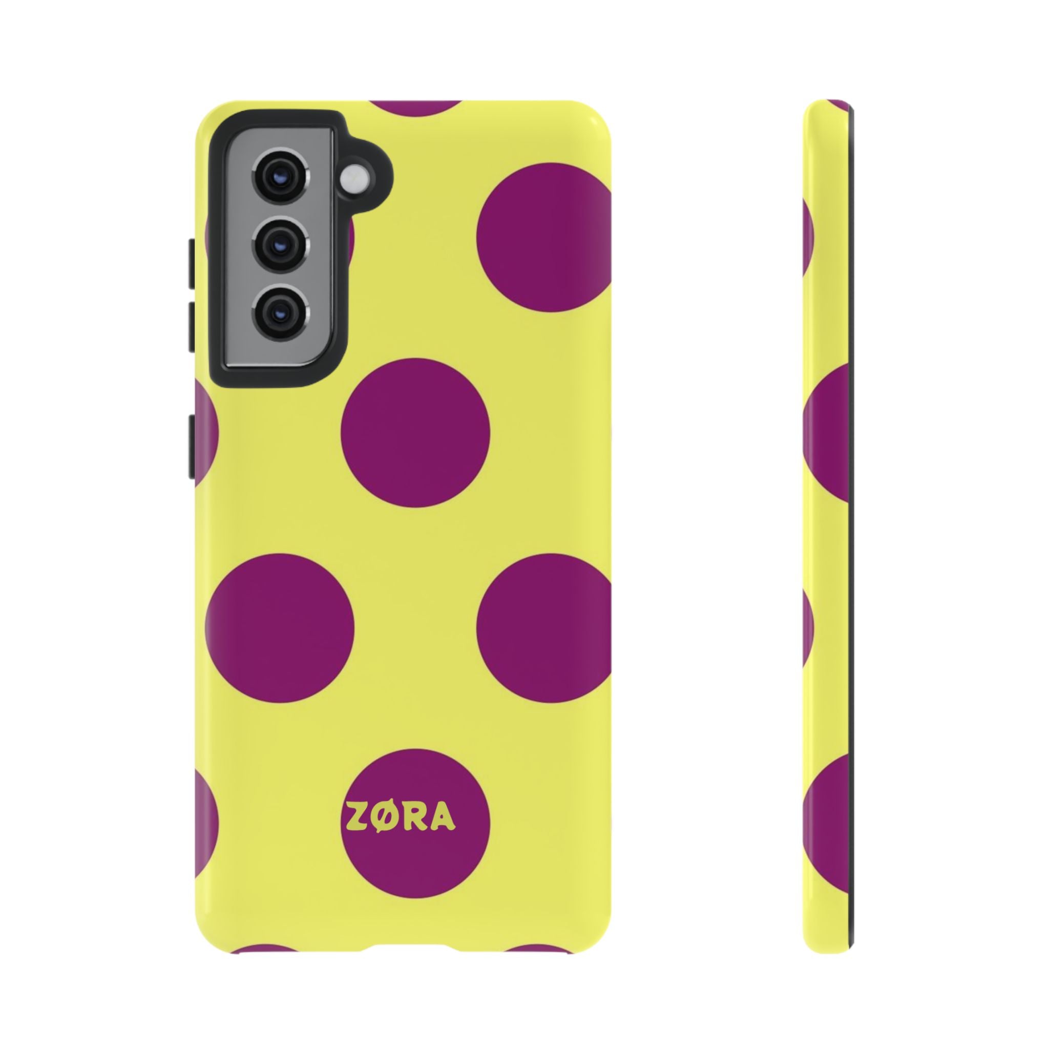 Yellow & Purple Polka Dot