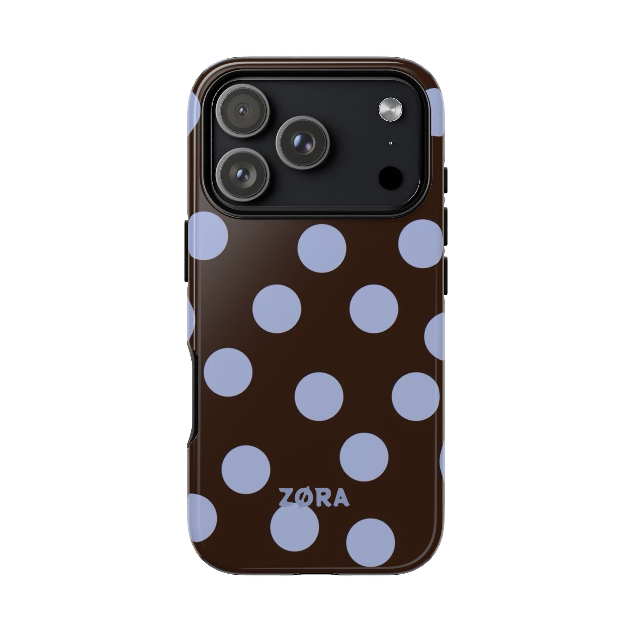 Brown with Lavender Dots