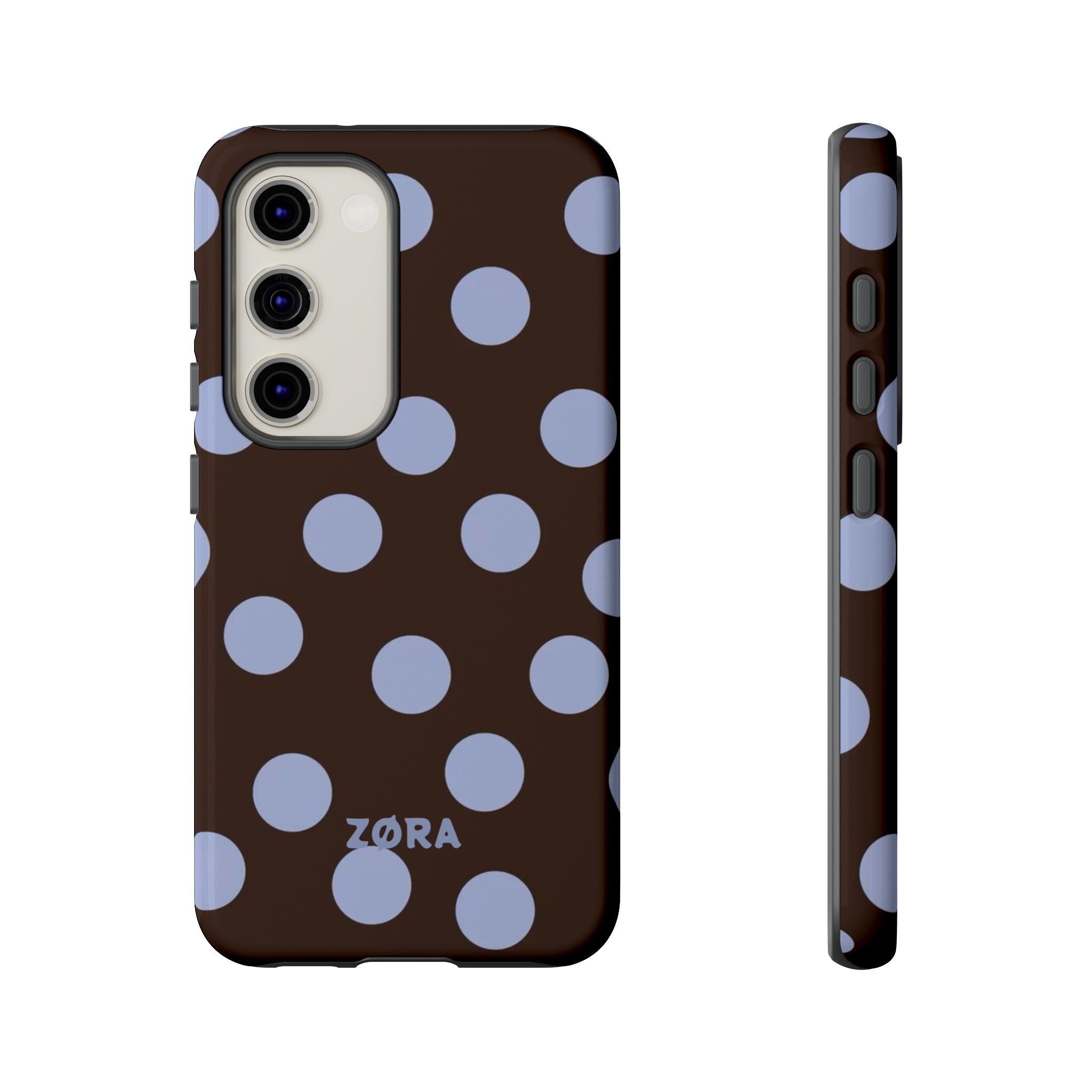 Brown with Lavender Dots
