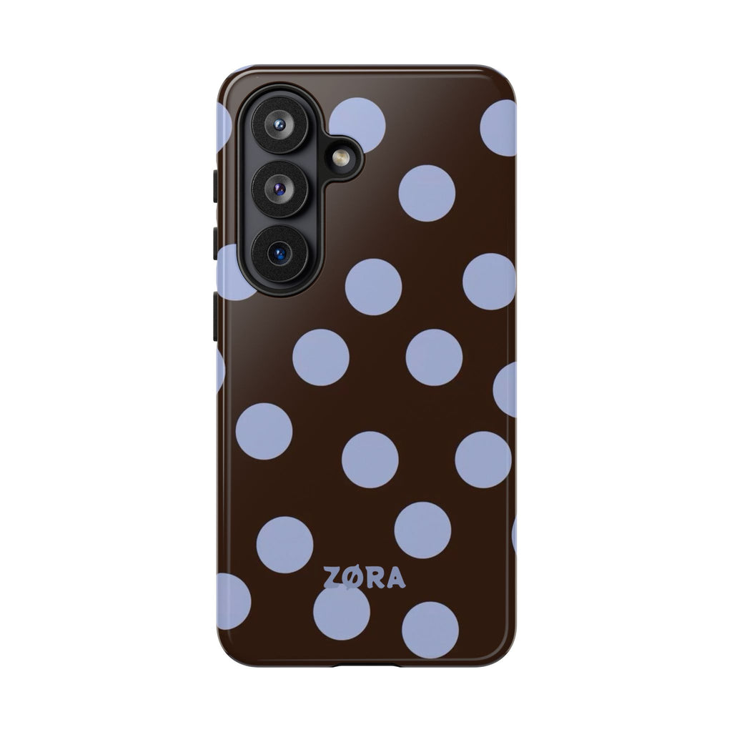 Brown with Lavender Dots