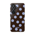 Brown with Lavender Dots