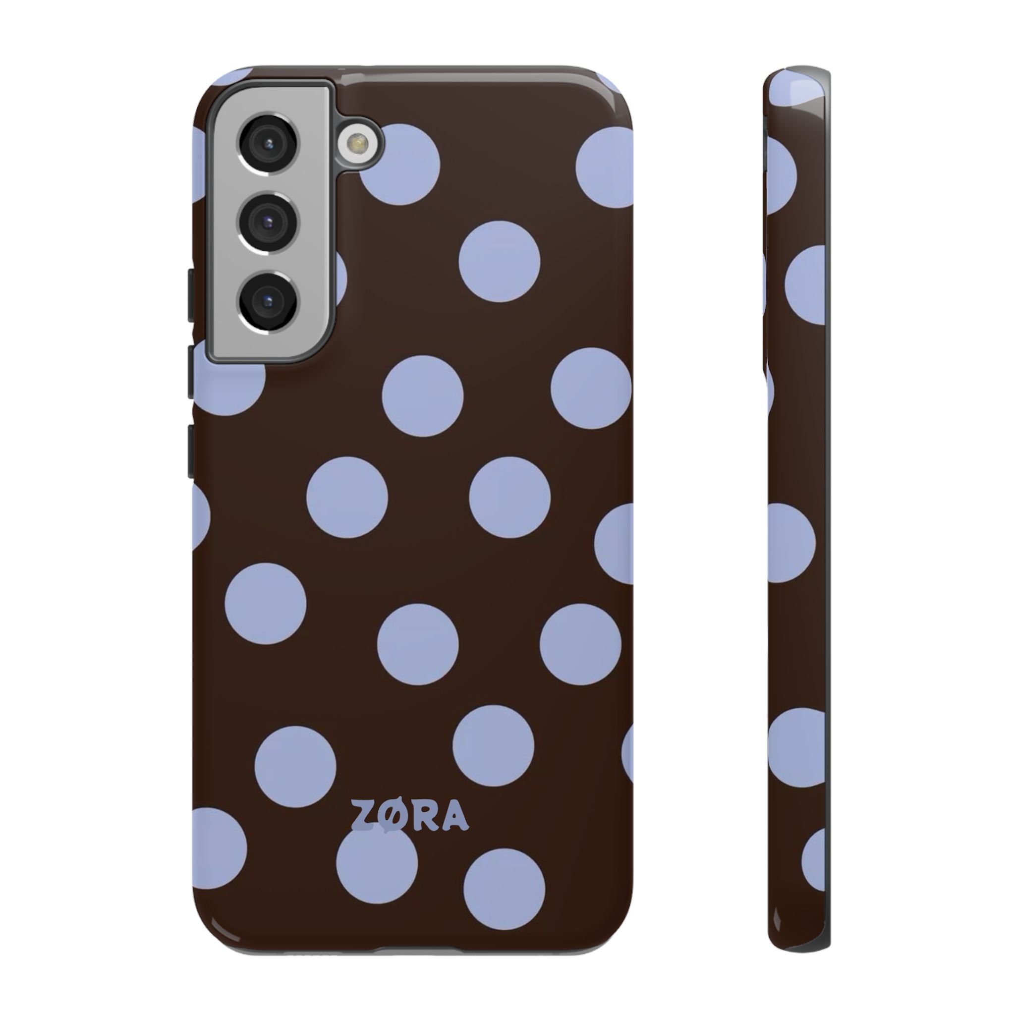 Brown with Lavender Dots