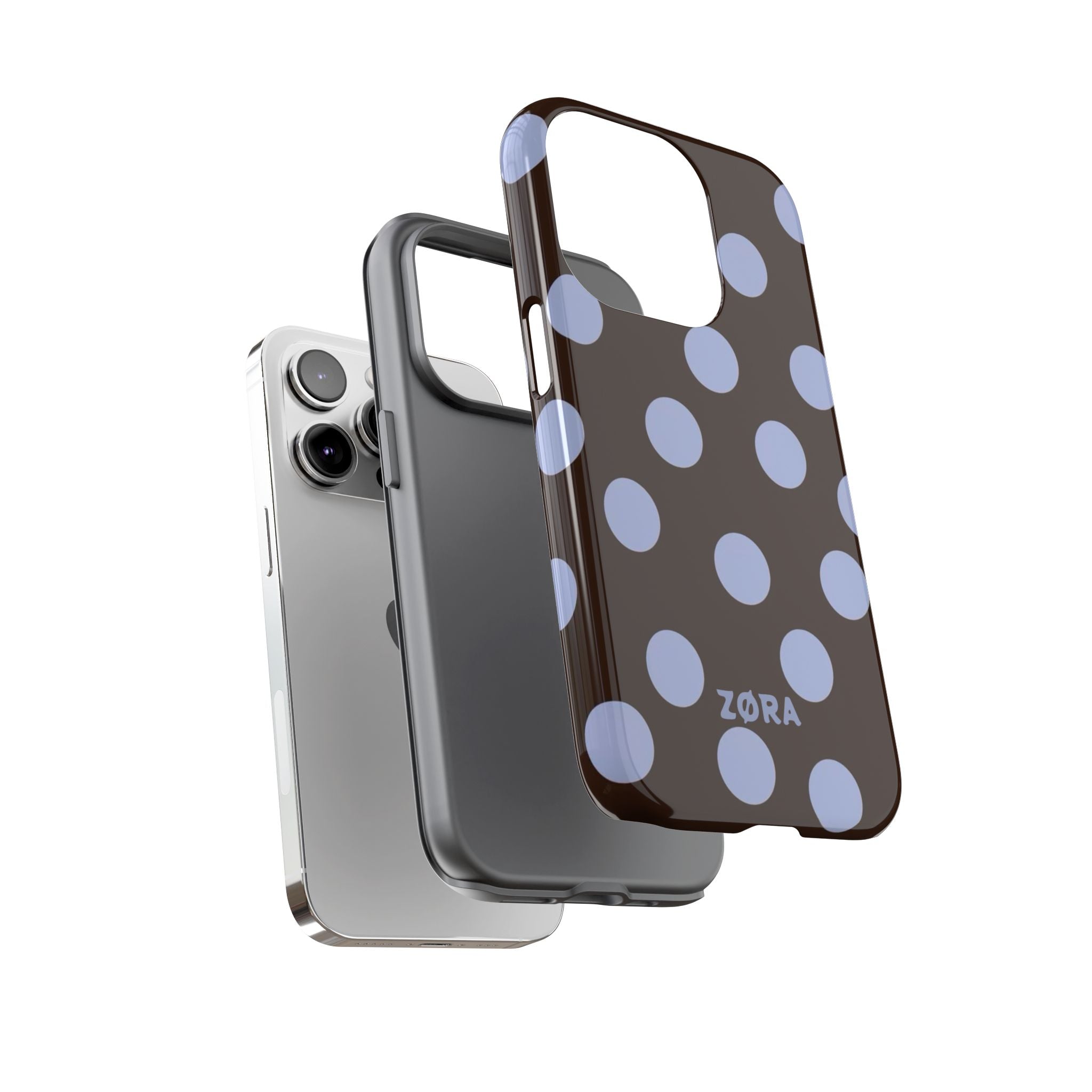 Brown with Lavender Dots