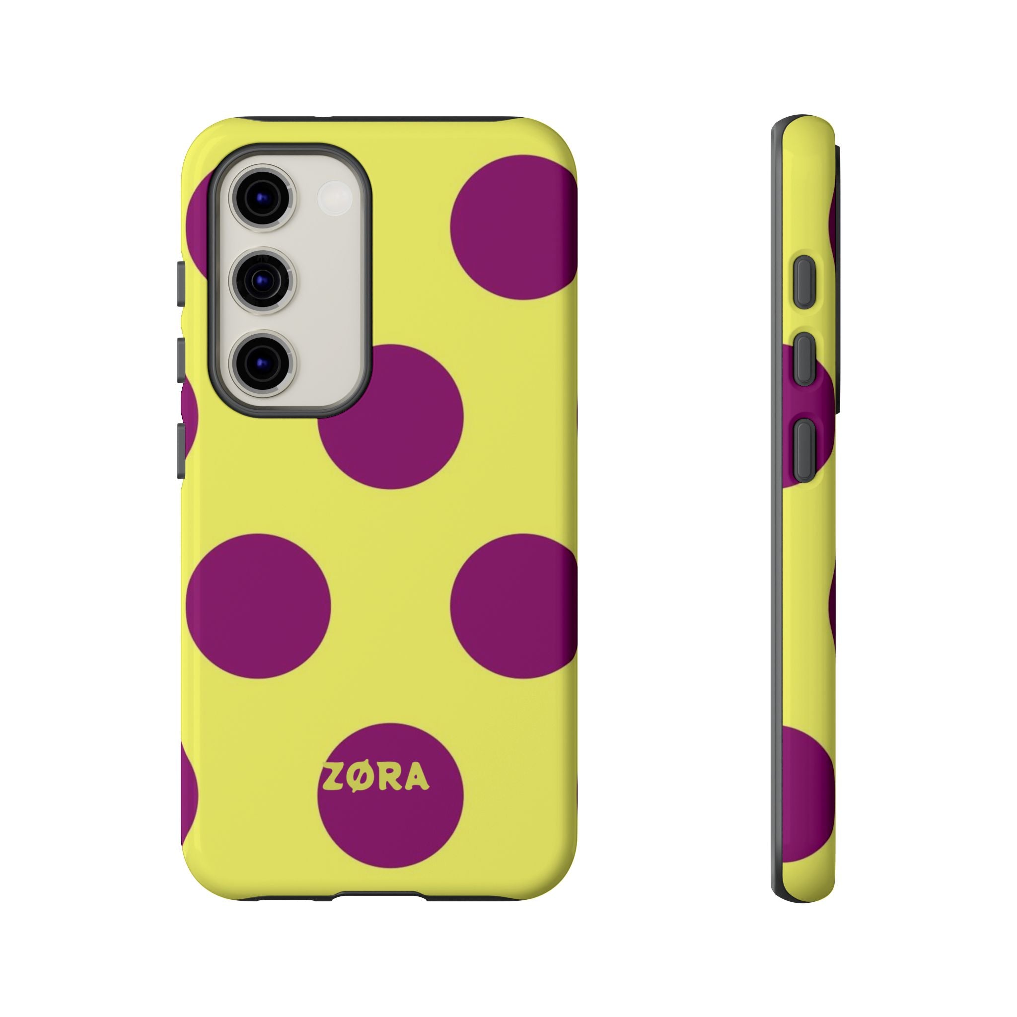 Yellow & Purple Polka Dot