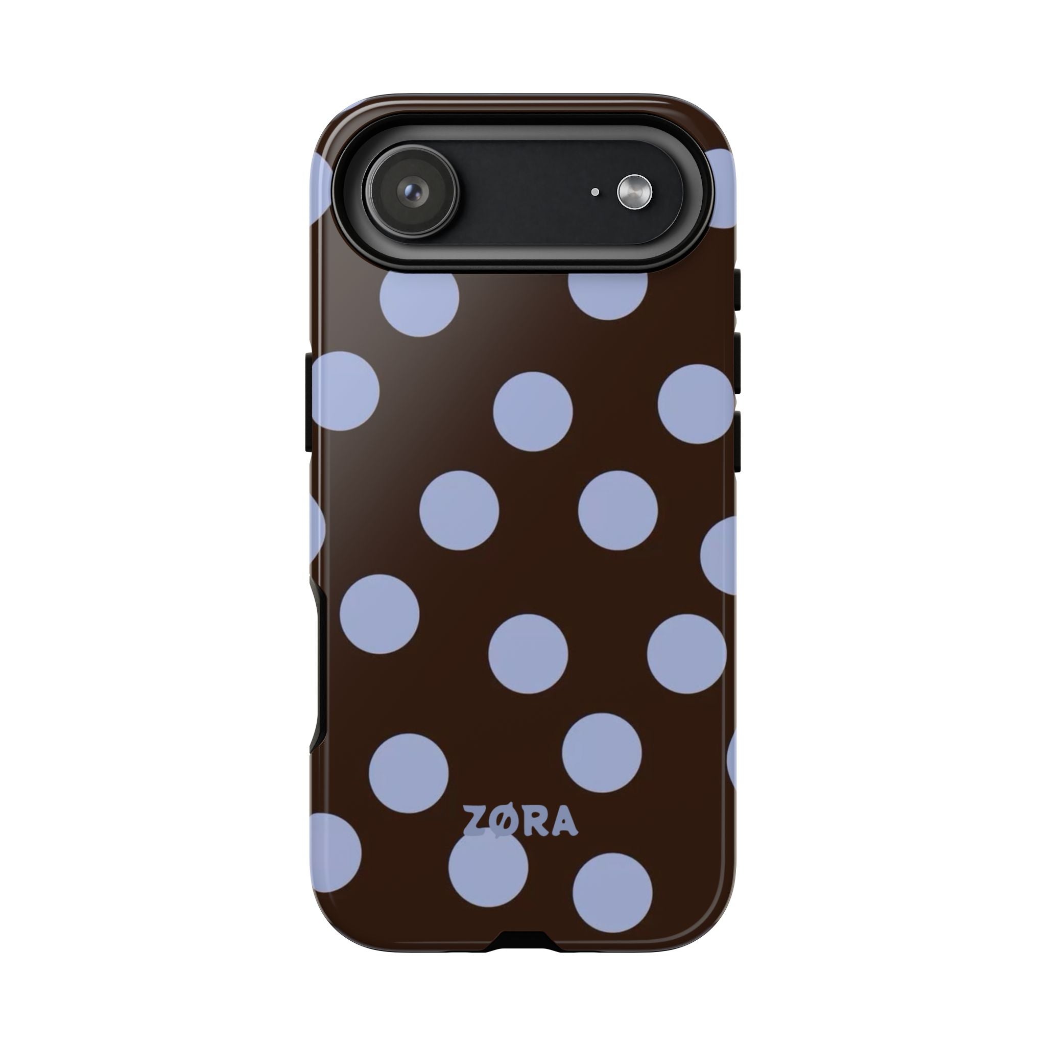 Brown with Lavender Dots