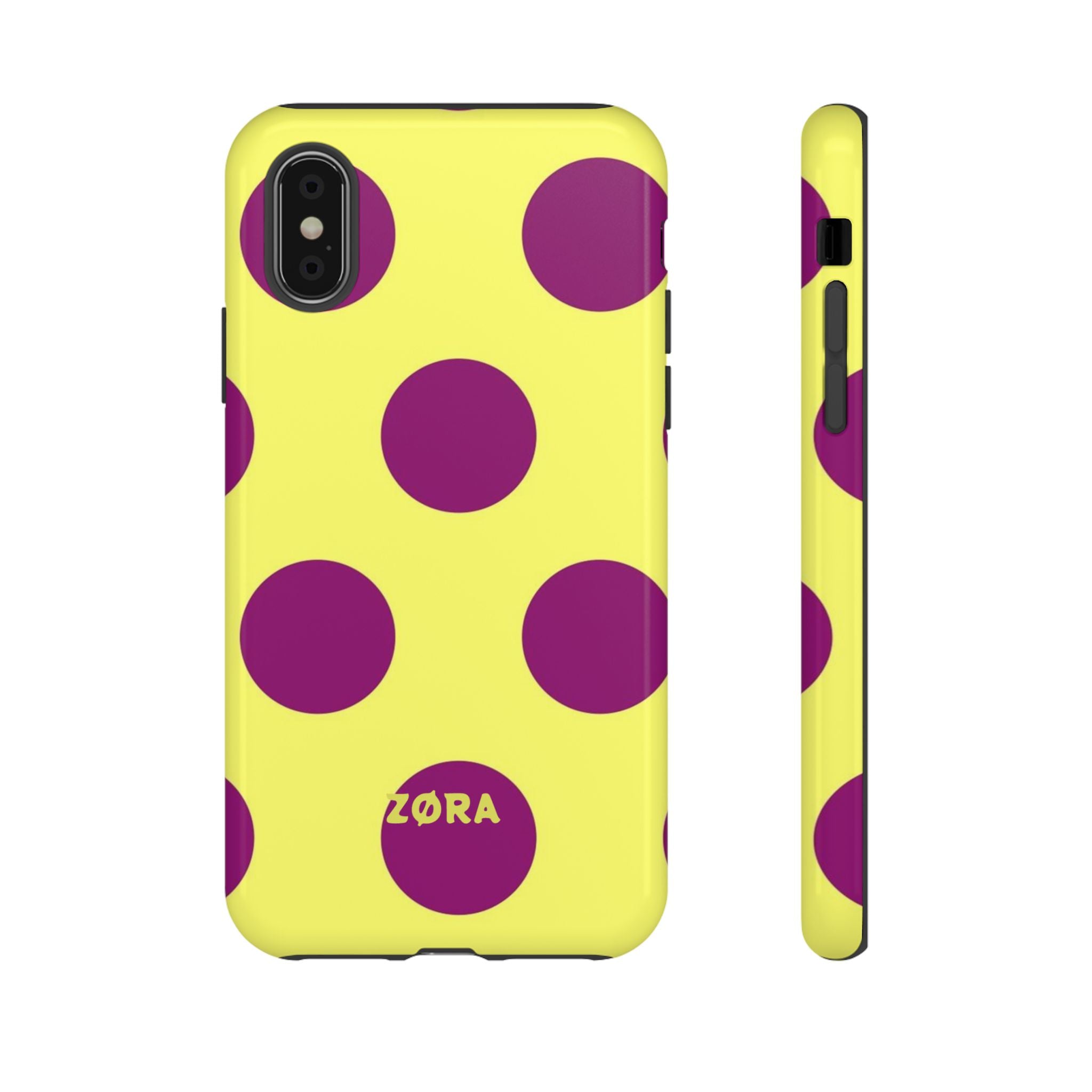 Yellow & Purple Polka Dot