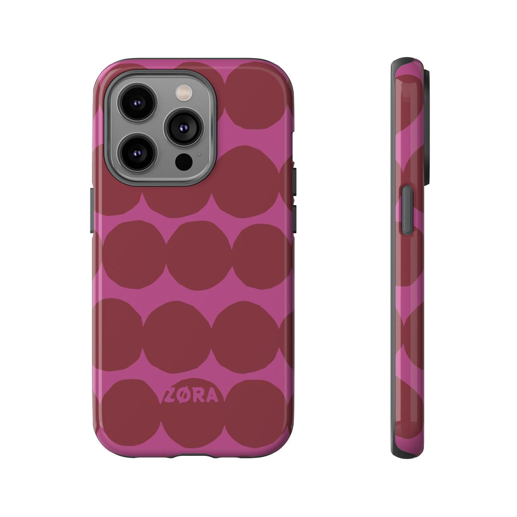 Pink & Burgundy Retro Dot