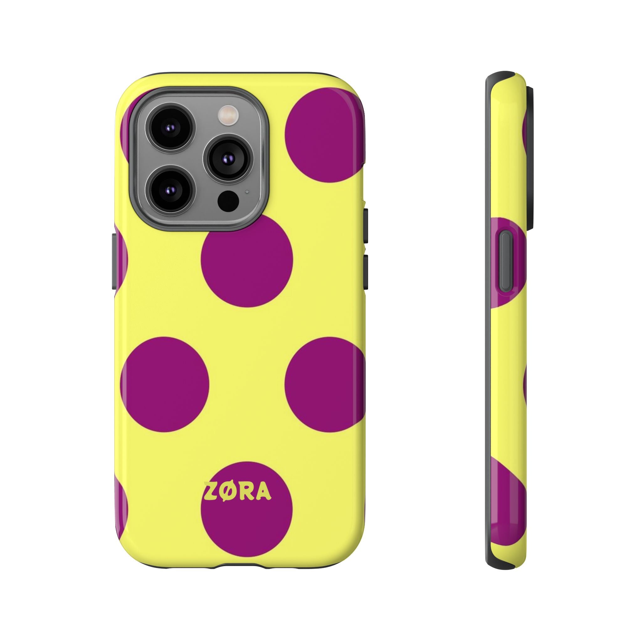 Yellow & Purple Polka Dot