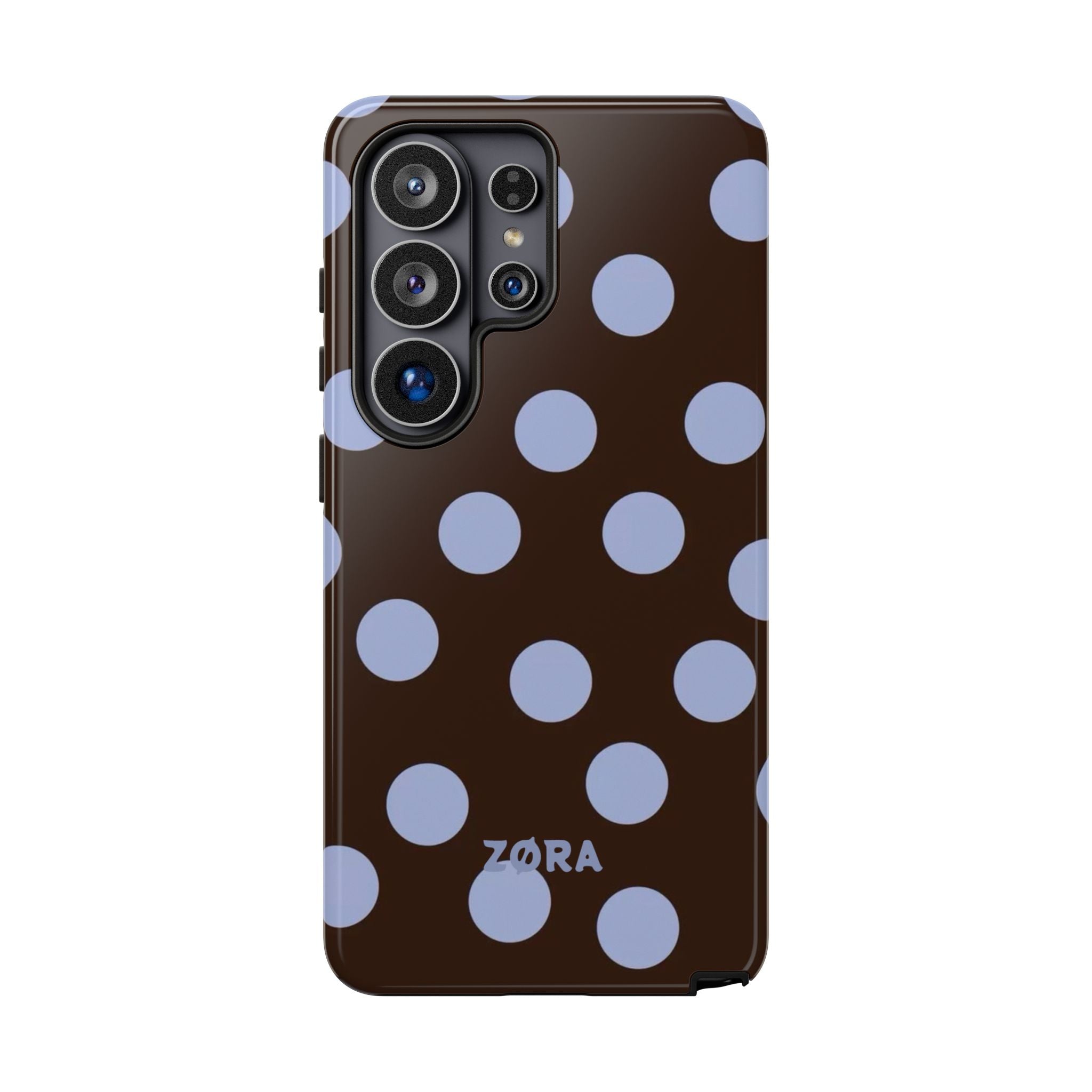 Brown with Lavender Dots