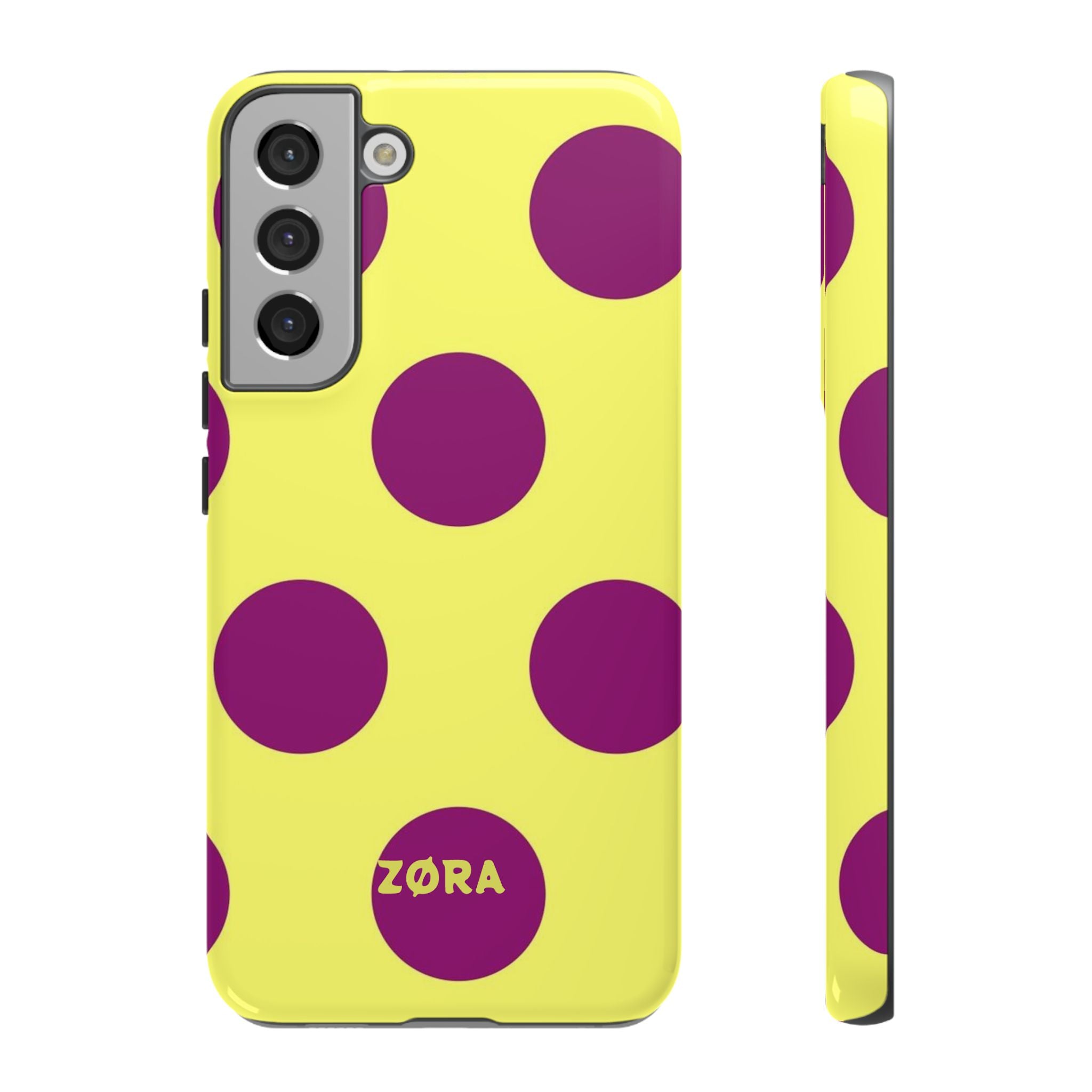 Yellow & Purple Polka Dot