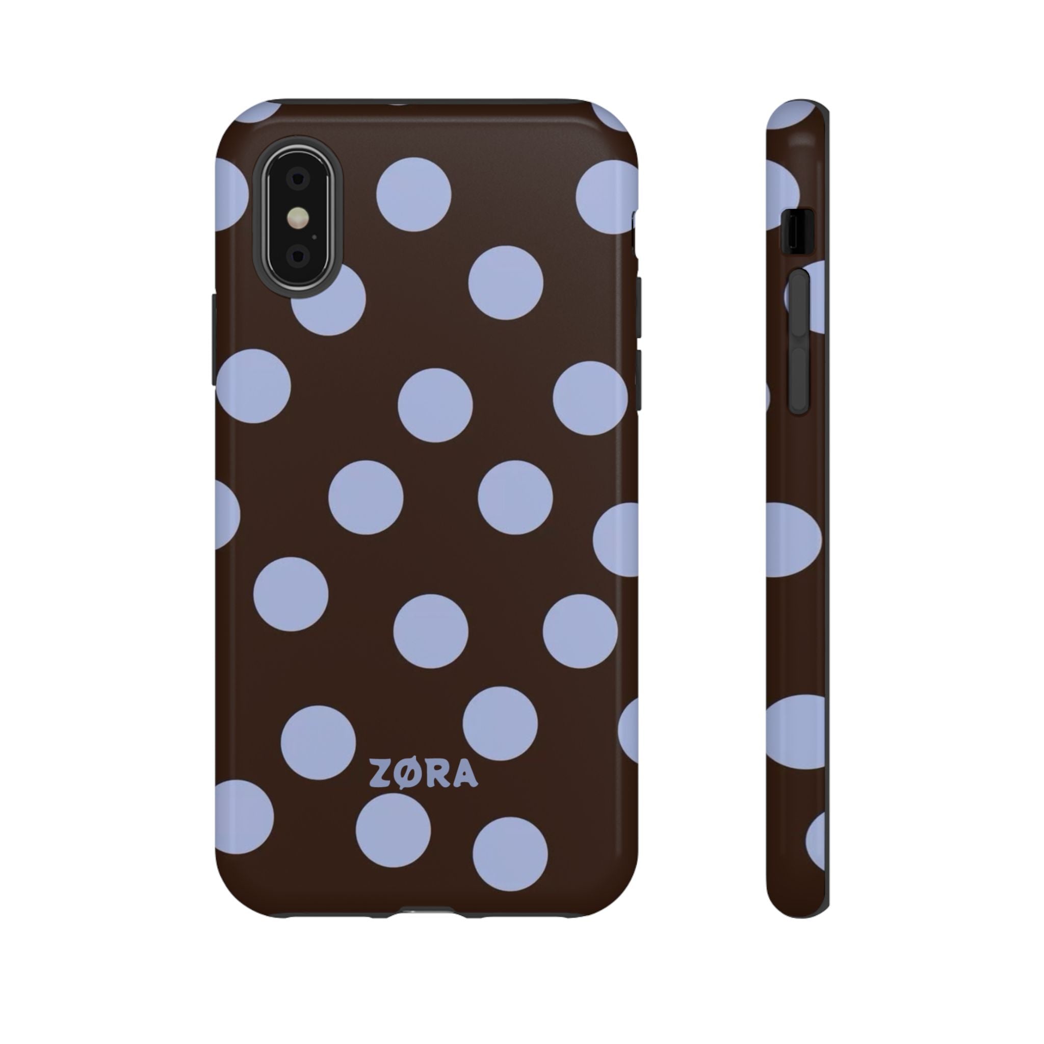 Brown with Lavender Dots